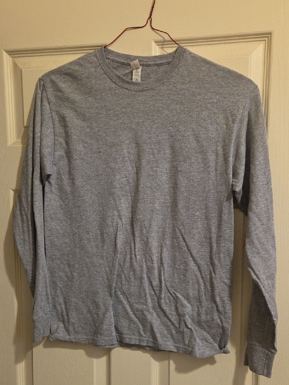 Jerzees Heather Gray Long-Sleeve Crewneck Shirt